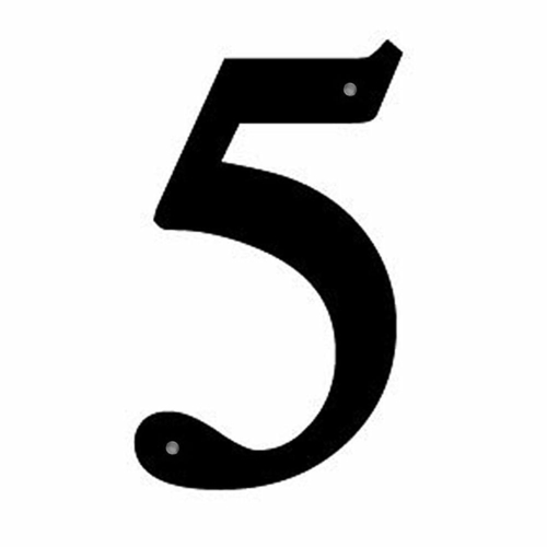 Wrought Iron House Number 5 Small 6 Inches
