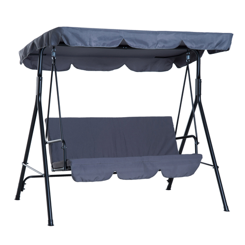 Outsunny 3-seater Double Outdoor Canopy Swing Chair Bench Cushioned