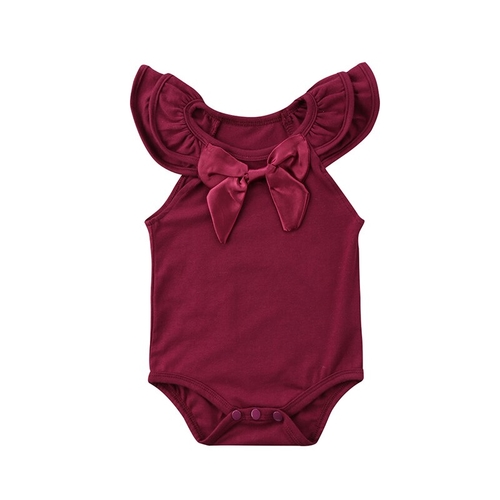 Newborn Baby Girl Solid Plain Sleeveless Bodysuit