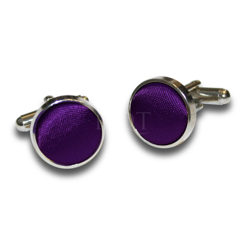 Plain Satin Cufflinks - Purple