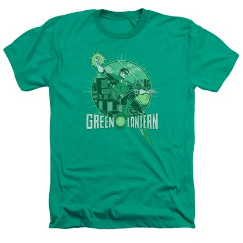 Trevco Dc-City Power - Adult Heather Tee - Kelly Green- Medium