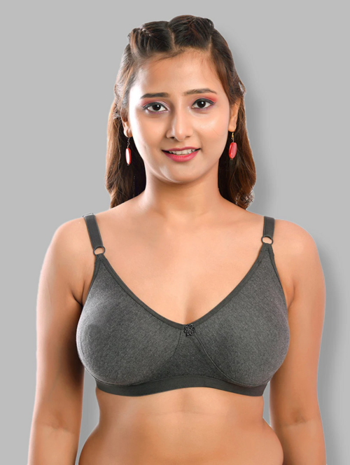 Grey Solid Full Coverage Regular Bra(Size36)(Colorgrey)