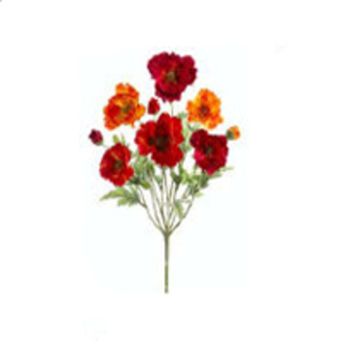 FBP974-RE-OR 18 in. Small Red-Orange Poppy Bush X9- Case of 12