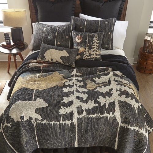 American Heritage Textiles Z61107 110 x 96 in. Moonlit Bear 3 Piece Co