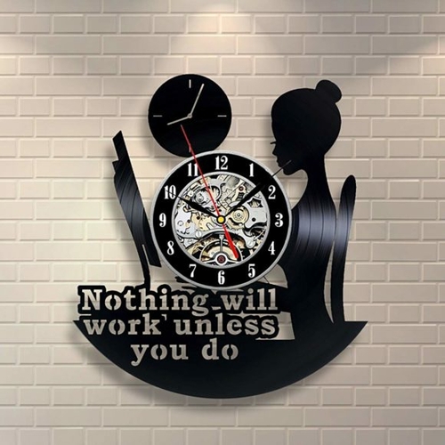 WORKING GIRL HANDMADE VINYL RECORD WALL CLOCK GIFT IDEA