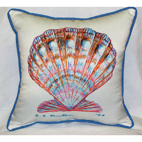 Betsy Drake HJ112 Scallop Shell Art Only Pillow 18"x18"