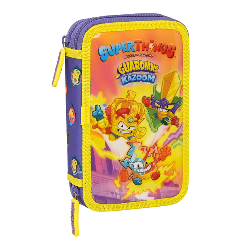 Double Pencil Case SuperThings Guardians of Kazoom Yellow Purple (28