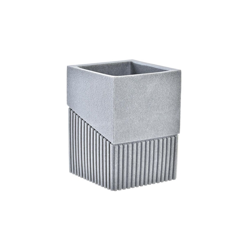 Toothbrush Holder DKD Home Decor Grey Resin 7,6 x 7,6 x 10 cm