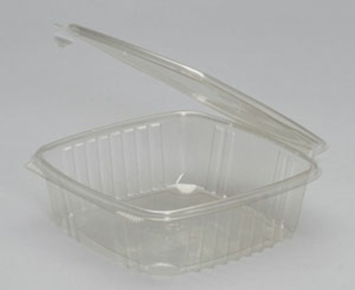 Genpak AD48 CPC 48 oz Hinged Deli Plastic Container - Case of 200