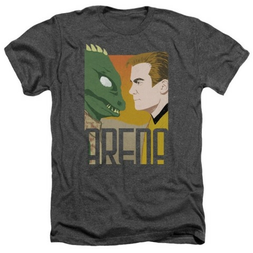 Trevco Star Trek-Arena - Adult Heather Tee - Charcoal- Medium