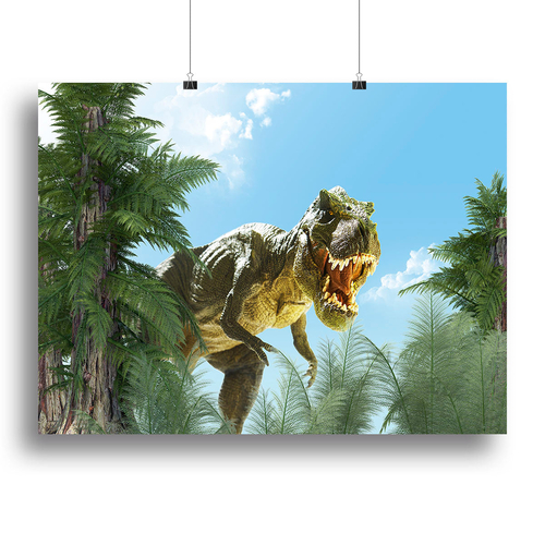 dinosaur in the jungle background Canvas Print or Poster
