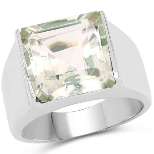 5.70 Carat Genuine Green Amethyst Brass Ring