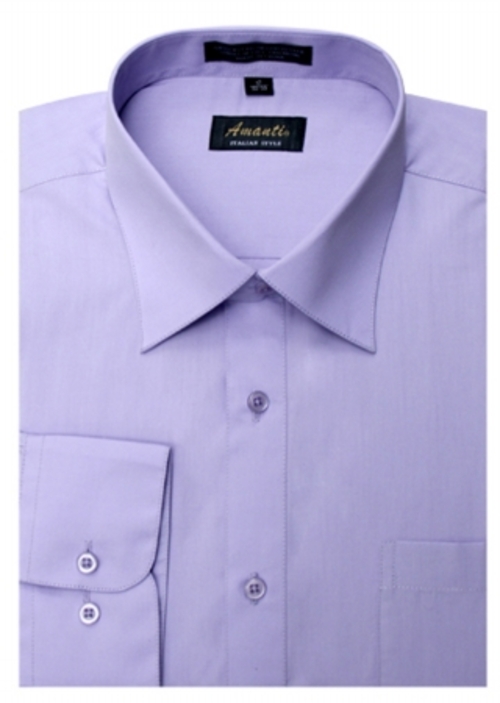 Amanti CL1006-22x36-37 Amanti Mens Wrinkle Free Lavender Dress Shirt -