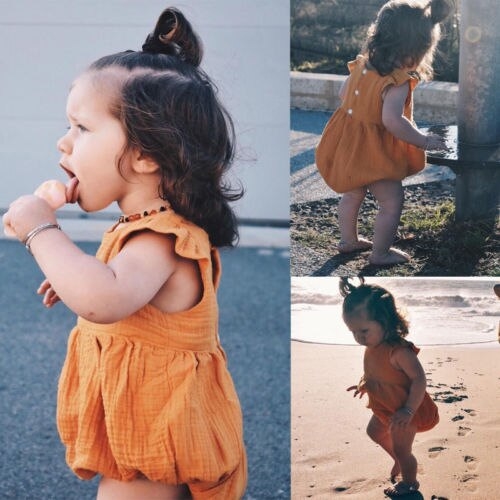 Newborn Infant Kids Baby Girls Bodysuit Jumpsuit