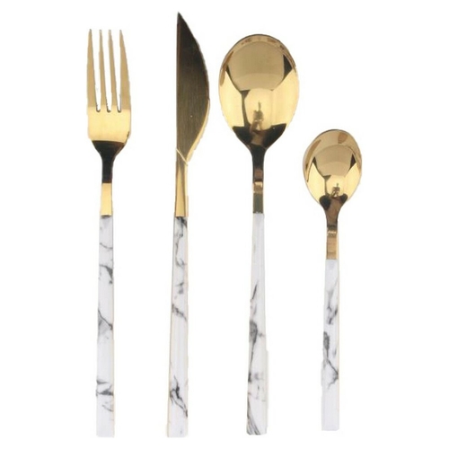 Cutlery set DKD Home Decor 2 x 1,2 x 22,5 cm Golden Stainless steel