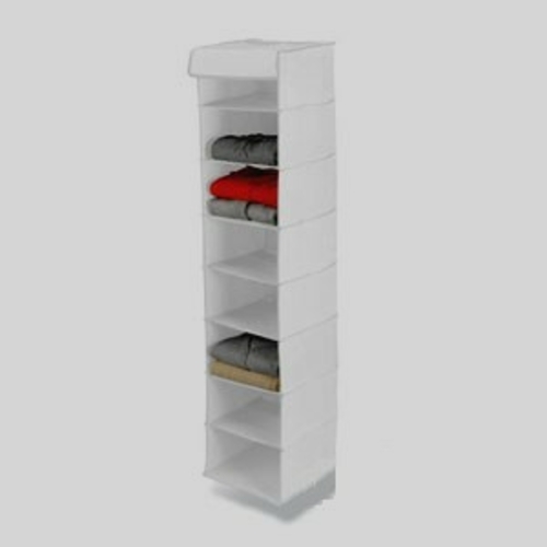 Honey-Can-Do SFT-01246 8 Shelf Hanging Organizer - Polyester - Black -