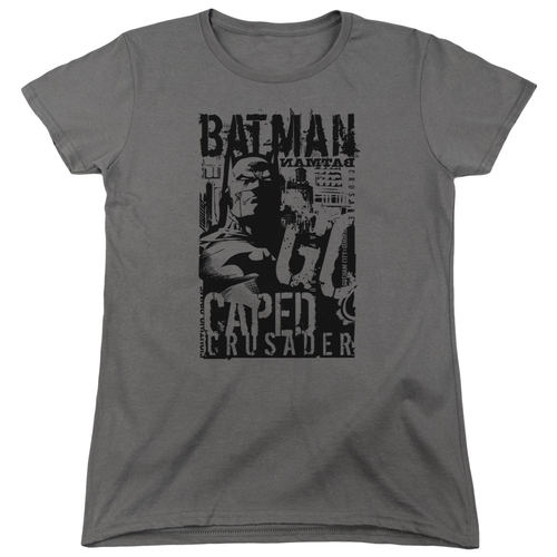 Trevco BM1358-WT-4 Batman & Caped Crusader Short Sleeve Cotton Womens 