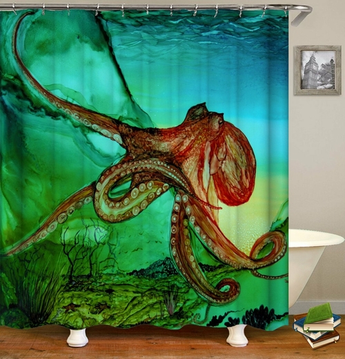 Wild Octopus Shower Curtain