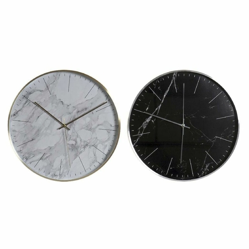 Wall Clock DKD Home Decor Black 40 x 5 x 40 cm Aluminium White Modern
