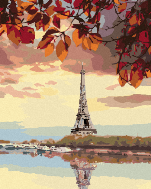 Paint by Numbers - EIFFEL TOWER AND AUTUMN LEAVES
