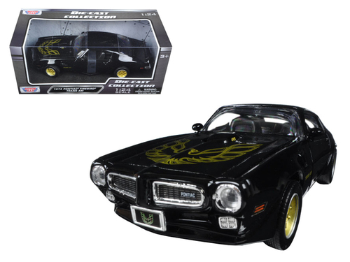 1973 Pontiac Firebird Trans Am Black with Gold Wheels 1/24 Diecast