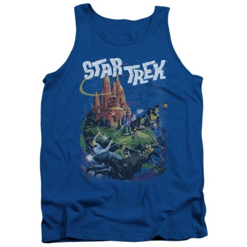 Trevco Star Trek-Vulcan Battle - Adult Tank Top - Royal, 2X