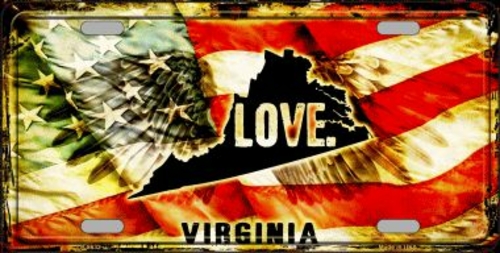 Smart Blonde LP-8632 6 x 12 in. Virginia Love Novelty Metal License Pl