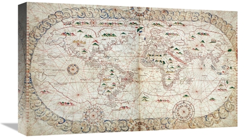Global Gallery GCS-268289-22-142 22 in. Portolan Atlas of the World Ar