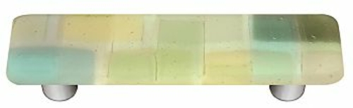 Hot Knobs HK8004-PA Artist Mosaic Winter Rectangle Glass Cabinet Pull 