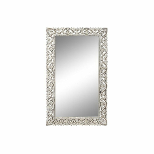 Wall mirror DKD Home Decor White Crystal Mango wood Indian Man