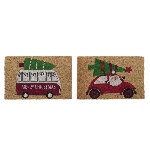 Doormat DKD Home Decor Father Christmas PVC Coconut Fibre (60 x 40 x
