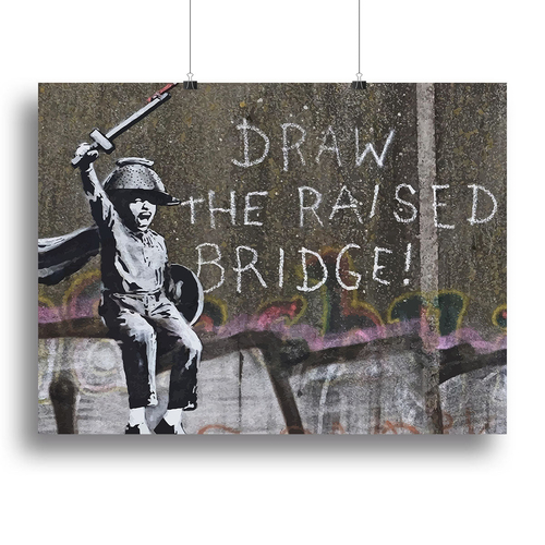 Banksy Draw The Raised Bridge Canvas Print or Poster