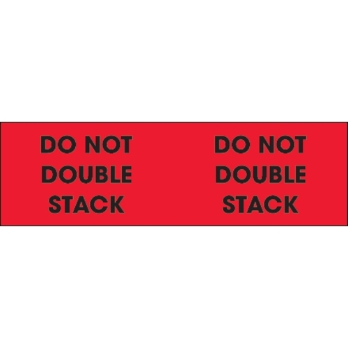 Tape Logic DL1194 3 x 10 in. - Do Not Double Stack Fluorescent Red Lab