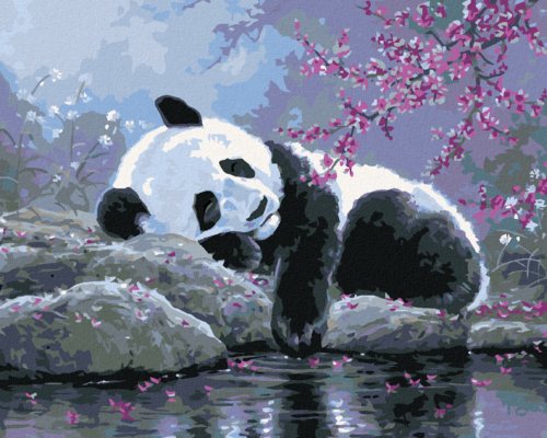 Paint by Numbers - A SLEEPING PANDA AND A FLOWERING TREE (ABRAHAM