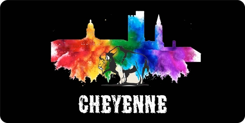 City Of Cheyenne Wy License Plate Watercolor Art