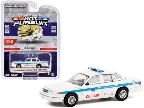 1995 Ford Crown Victoria Police Interceptor White with Blue Stripes
