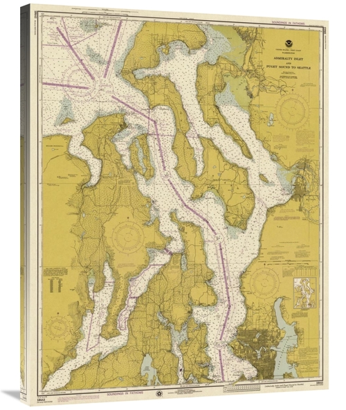 Global Gallery GCS-450544-36-142 36 in. Nautical Chart - Admiralty Inl