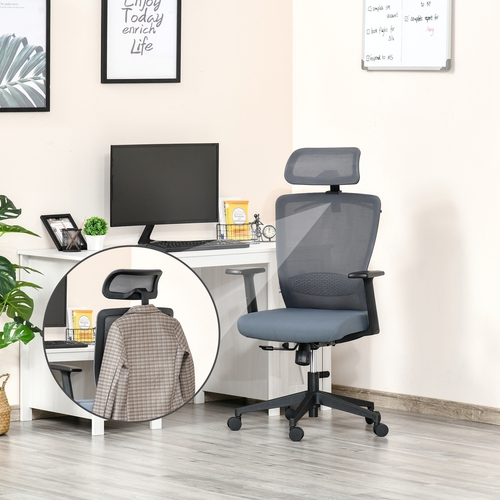 Vinsetto Mesh Office Chair with Lumbar Back Support High Back Swivel