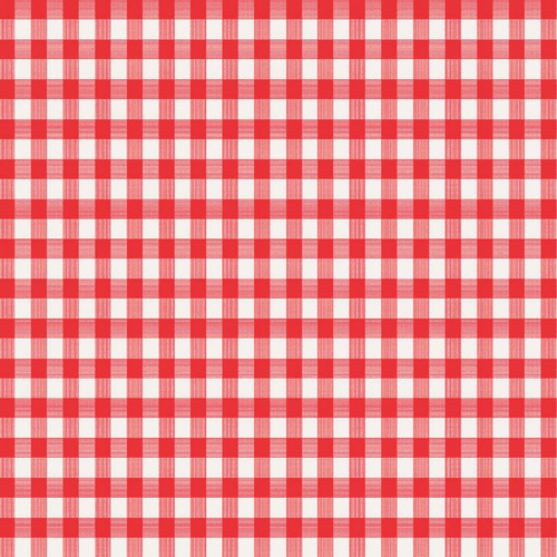 Magic Cover 6739445 52 x 52 in. Red & White Checkered Plastic Tableclo