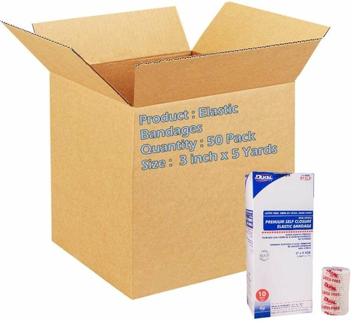Dukal Elastic Bandages 3 inch x 5 Yards. Case of 50 Non-sterile
