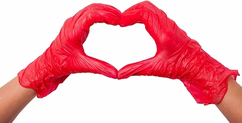 100 Pack Red Vinyl Powder Free Gloves XL size. Protective Gloves.