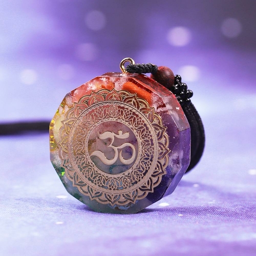 Chakra Orgonite Energy Pendant Natural Crystal Energizing Om Orgonite