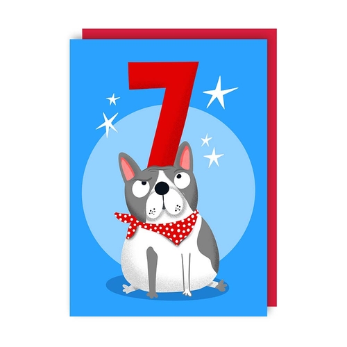 Dog Seven Age Birthday Card (Pack of 6)