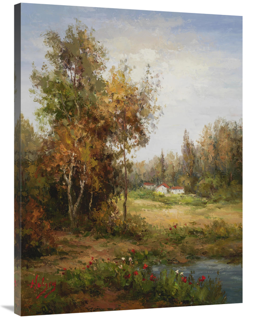 Global Gallery GCS-132565-3040-142 30 x 40 in. Poppies Pond Art Print 