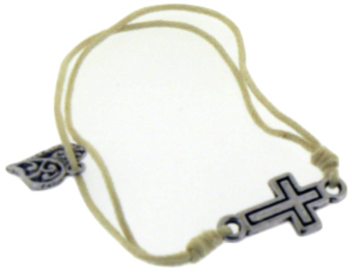 Solid Rock Jewelry 144590 Bracelet - Light Pink Cotton Adjustable Frie