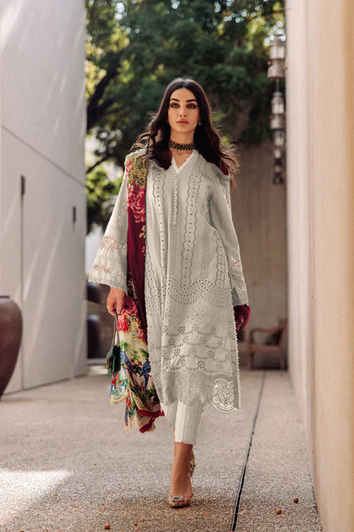 Luxury Pakistani Salwar Kameez Cotton Cream With Digital Printed