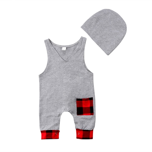 Boy V-neck Gray Newborn Infant Kids Baby