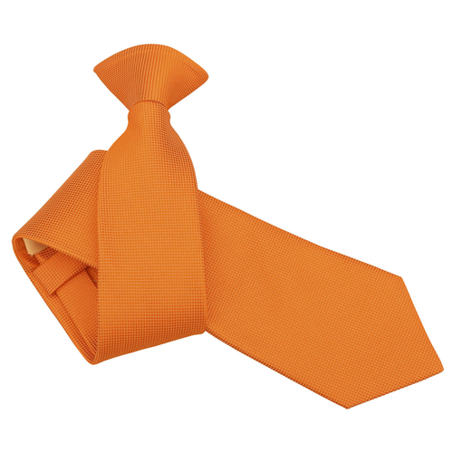 Solid Check Clip On Slim Tie - Celosia Orange