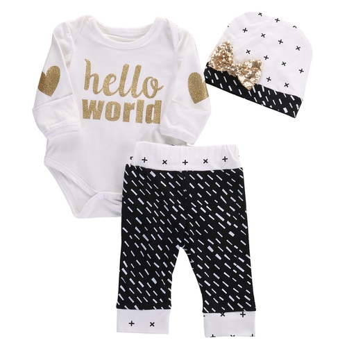 Newborn Baby Girl Boy Top Romper+Long Pants