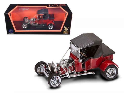 1923 Ford T-Bucket Soft Top Burgundy with Black Top 1/18 Diecast Model